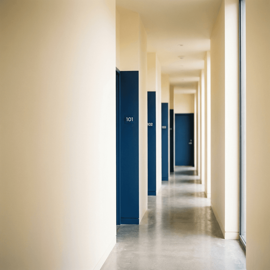 Clean architectural corridor suggesting compliance timeline